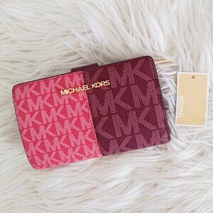Michael Kors Jet Set Medium Two-Tone Logo Wallet MK  35F4GTVF6B
